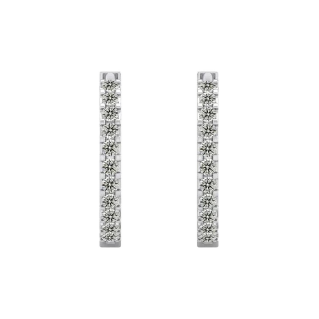 0.50 Carat Round Shape Moissanite Hoop Earrings For Men's