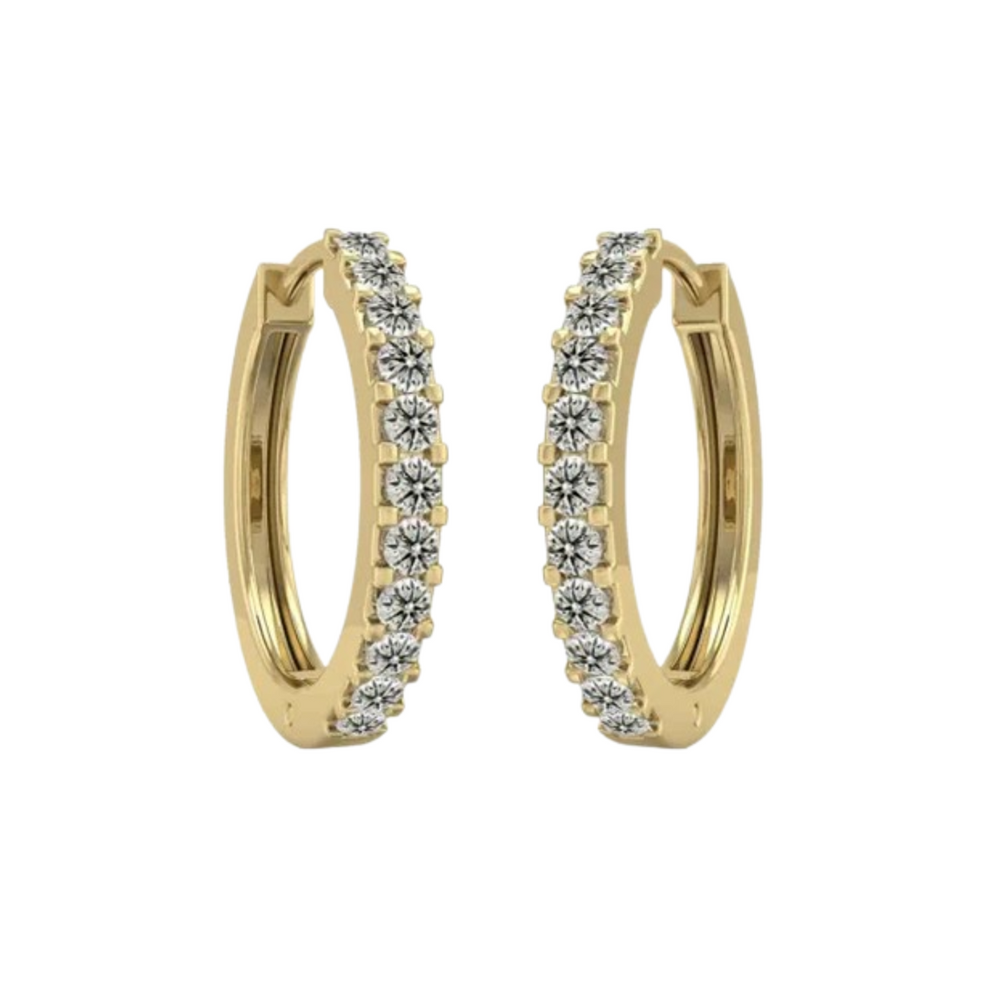 0.50 Carat Round Shape Moissanite Hoop Earrings For Men's