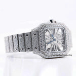 Load image into Gallery viewer, Side Angle of Moissanite Skeleton Watch
