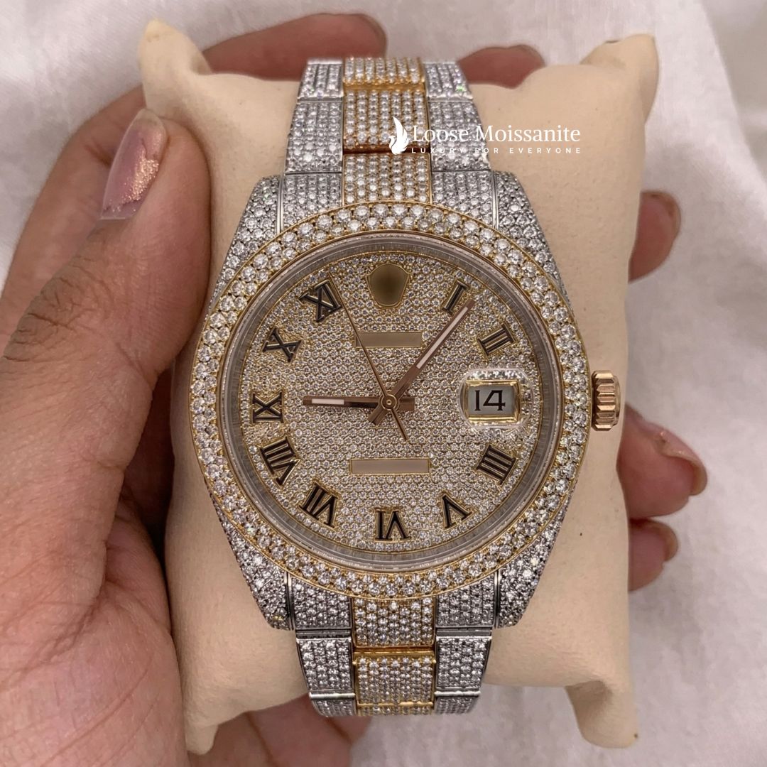 Front View Of moissanite-diamond-watch