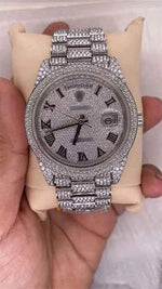 Load image into Gallery viewer, Front view of Moissanite Presidential Watch For Men | 41 MM
