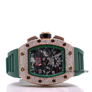 Moissanite Watch with Rubber Strap