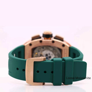 Moissanite Watch with Rubber Strap