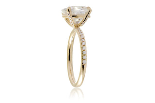2 Carat Oval Shaped Moissanite Ring with Accent in White Gold