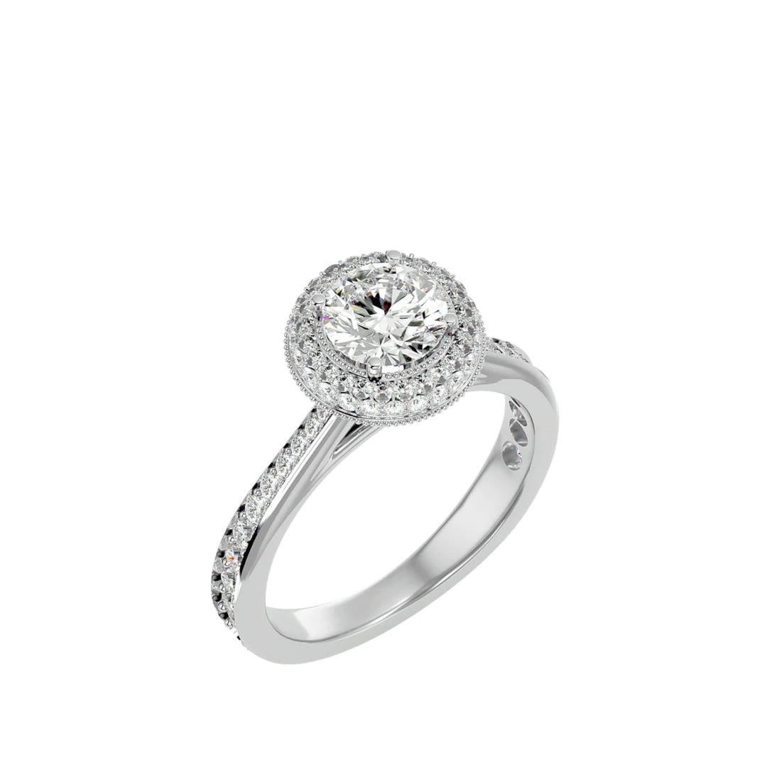 round hidden halo ring