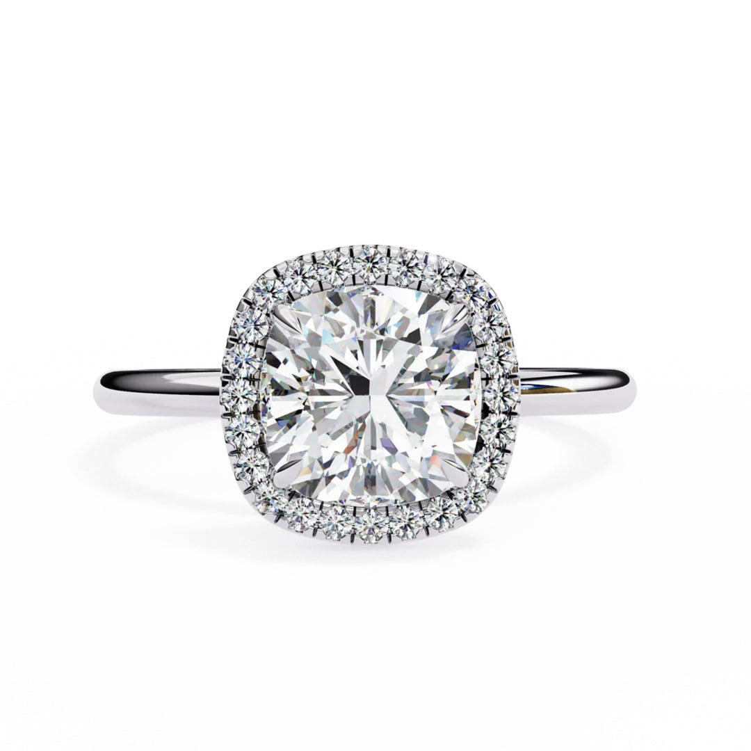 cusion cut halo ring