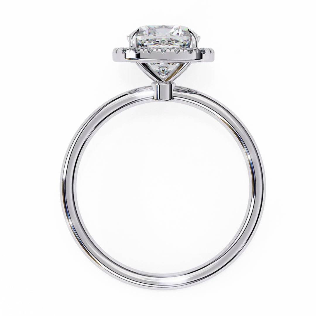 cusion cut halo ring