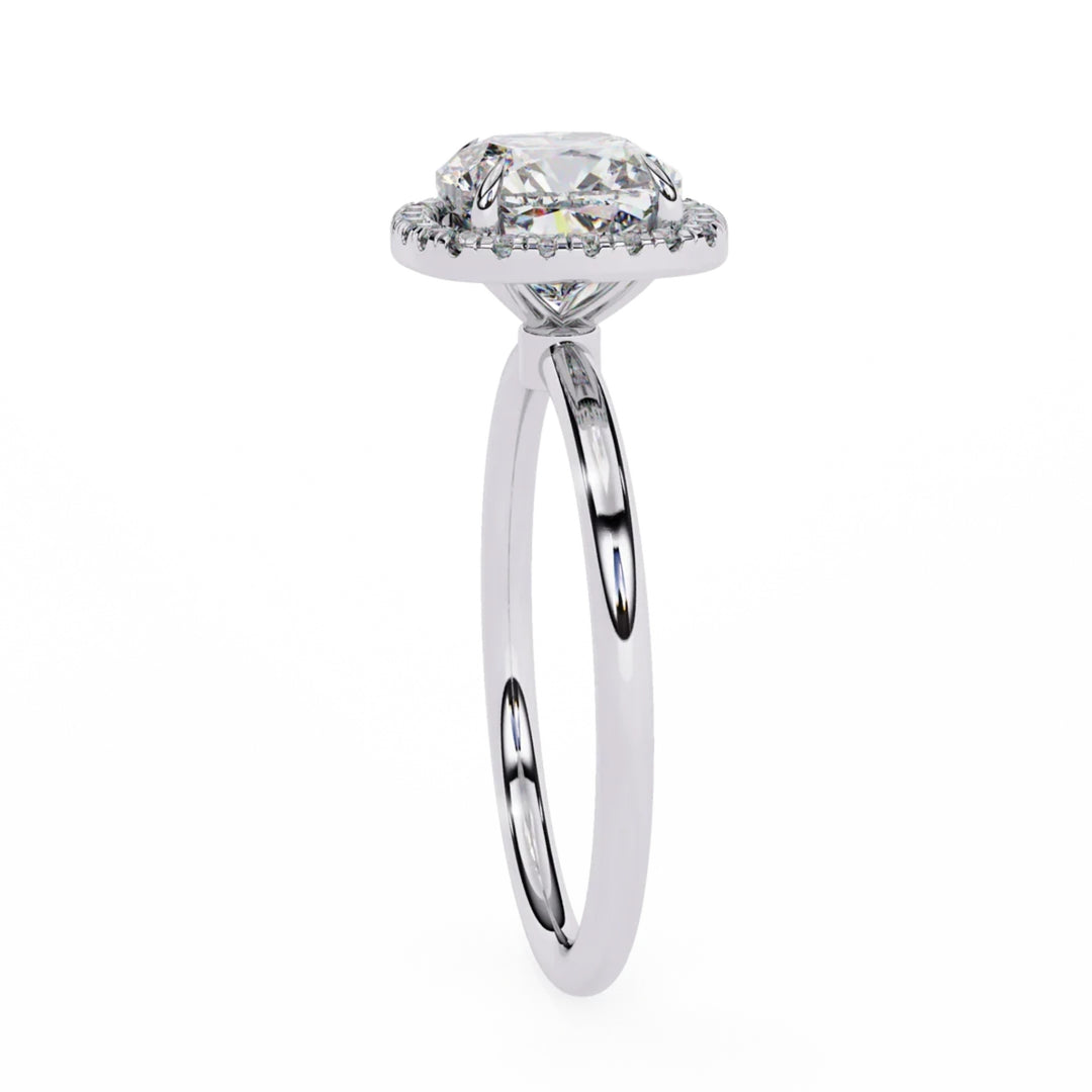 cusion cut halo ring