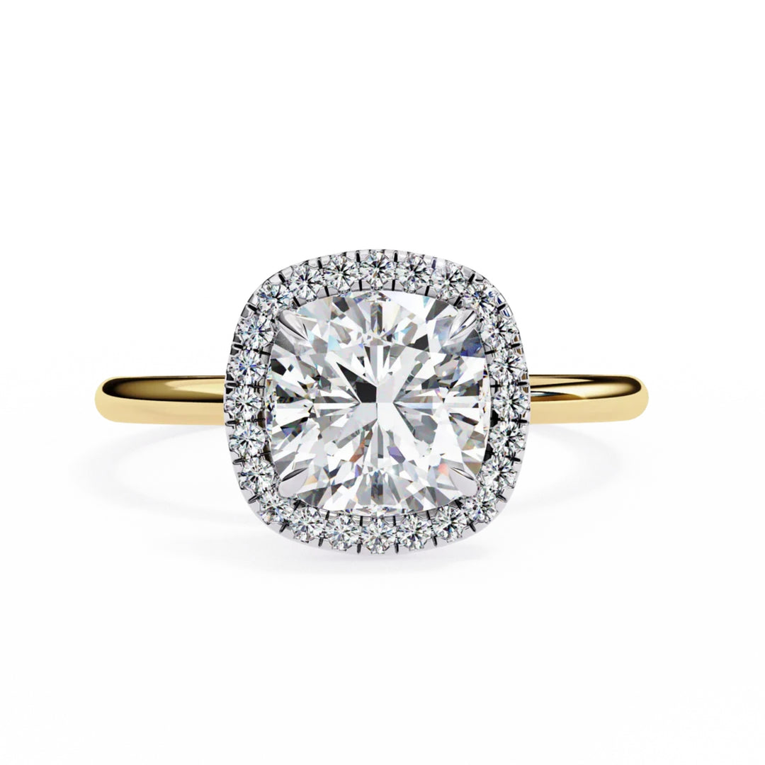 cusion cut halo ring