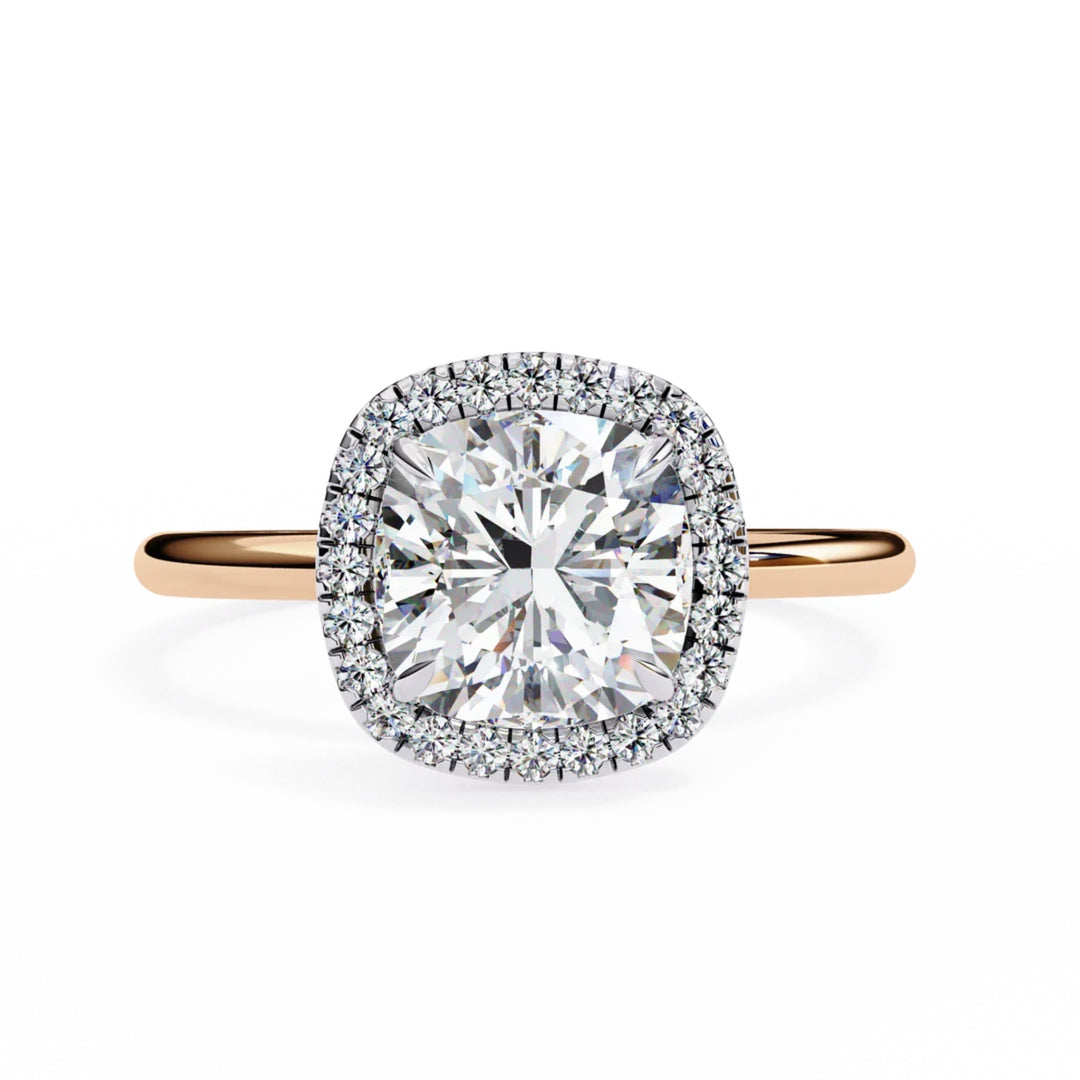 cusion cut halo ring
