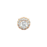 Load image into Gallery viewer, Colgante de moissanita redonda con halo festoneado fino de 0,50 quilates en oro rosa

