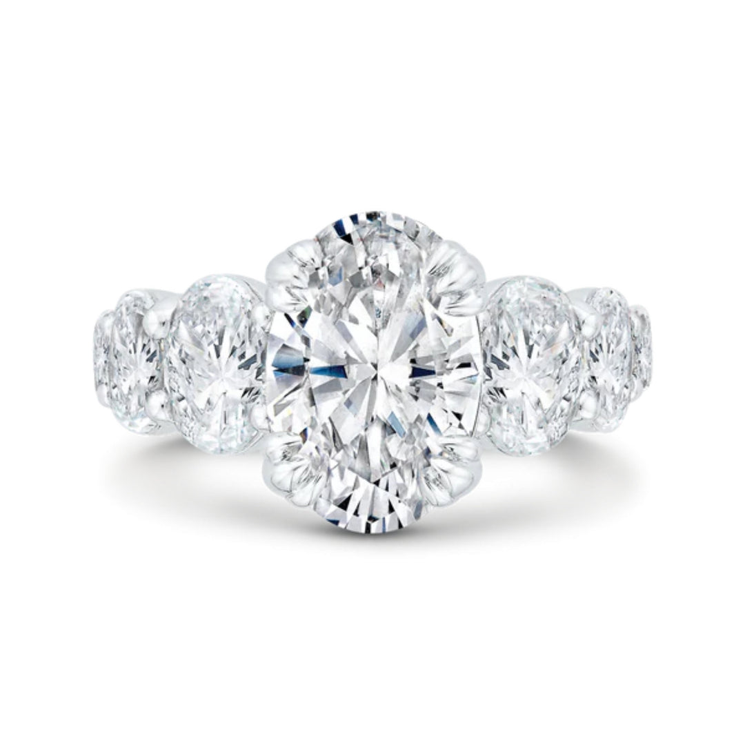 oval cut seven stone ring