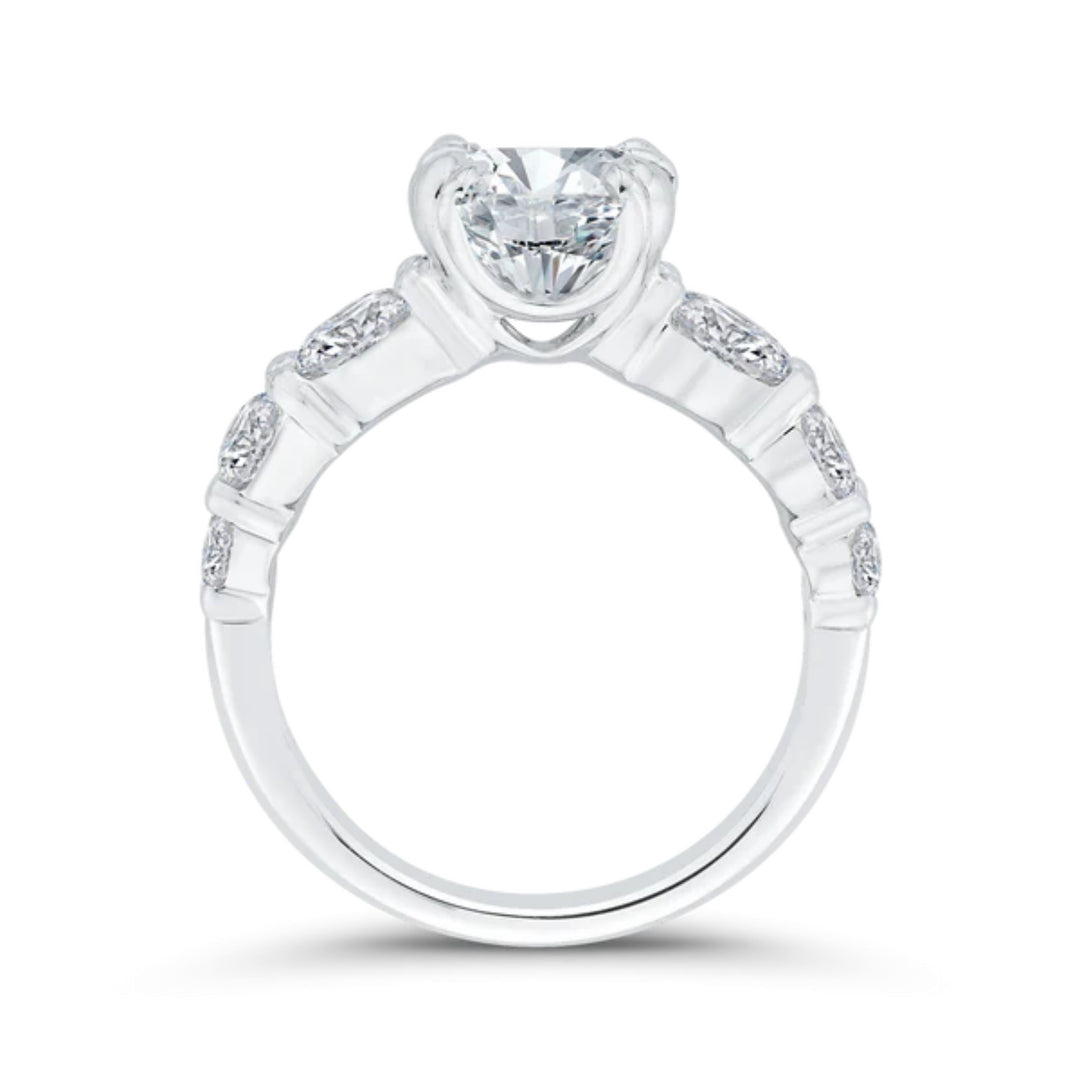 oval cut seven stone ring