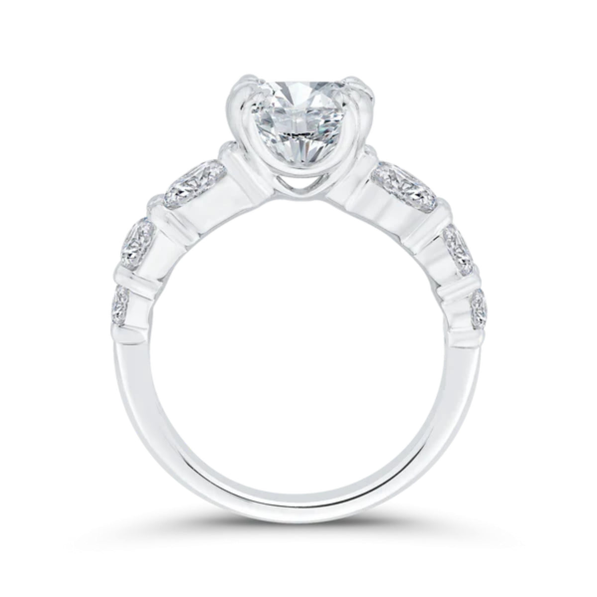 Oval cut seven stone ring