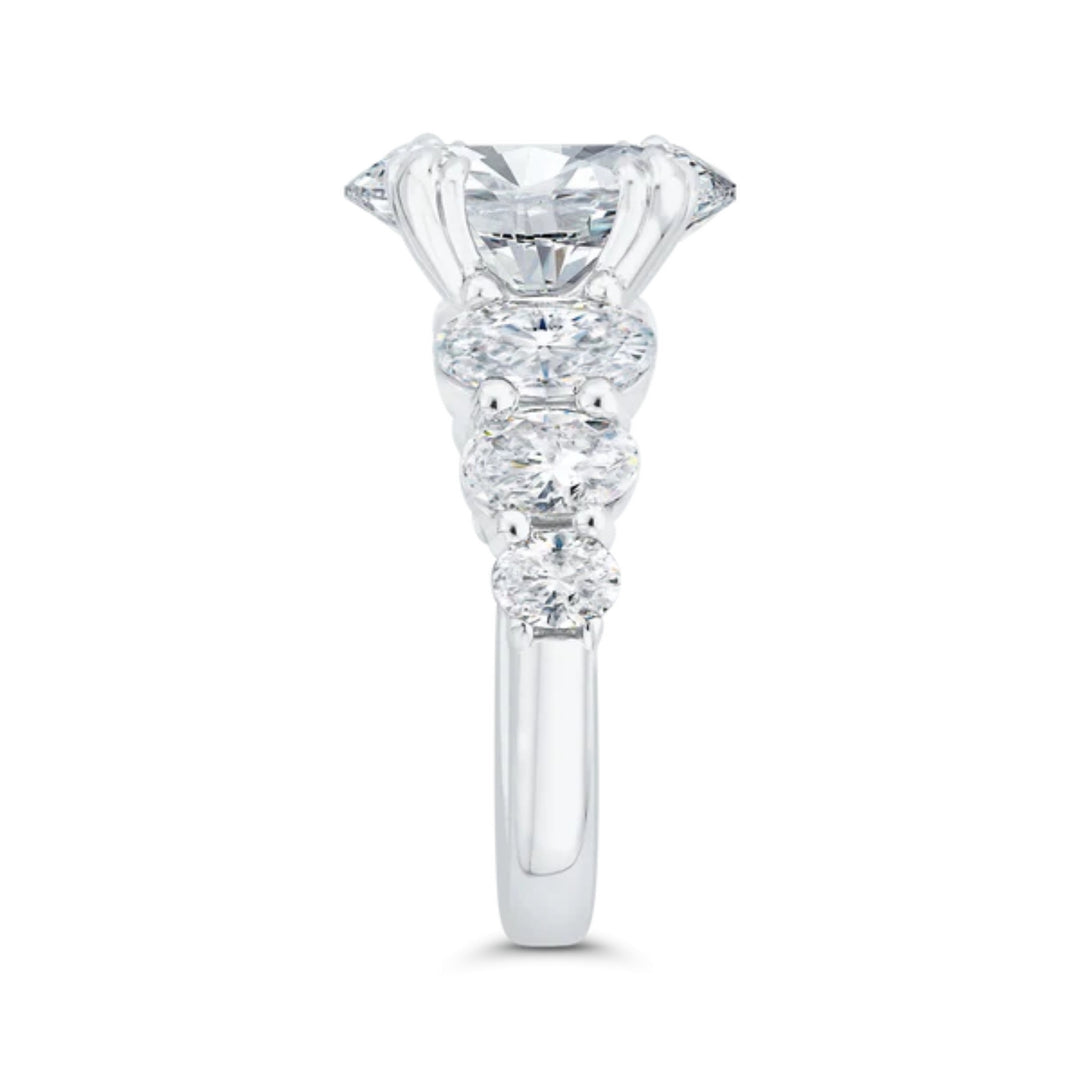 oval cut seven stone ring