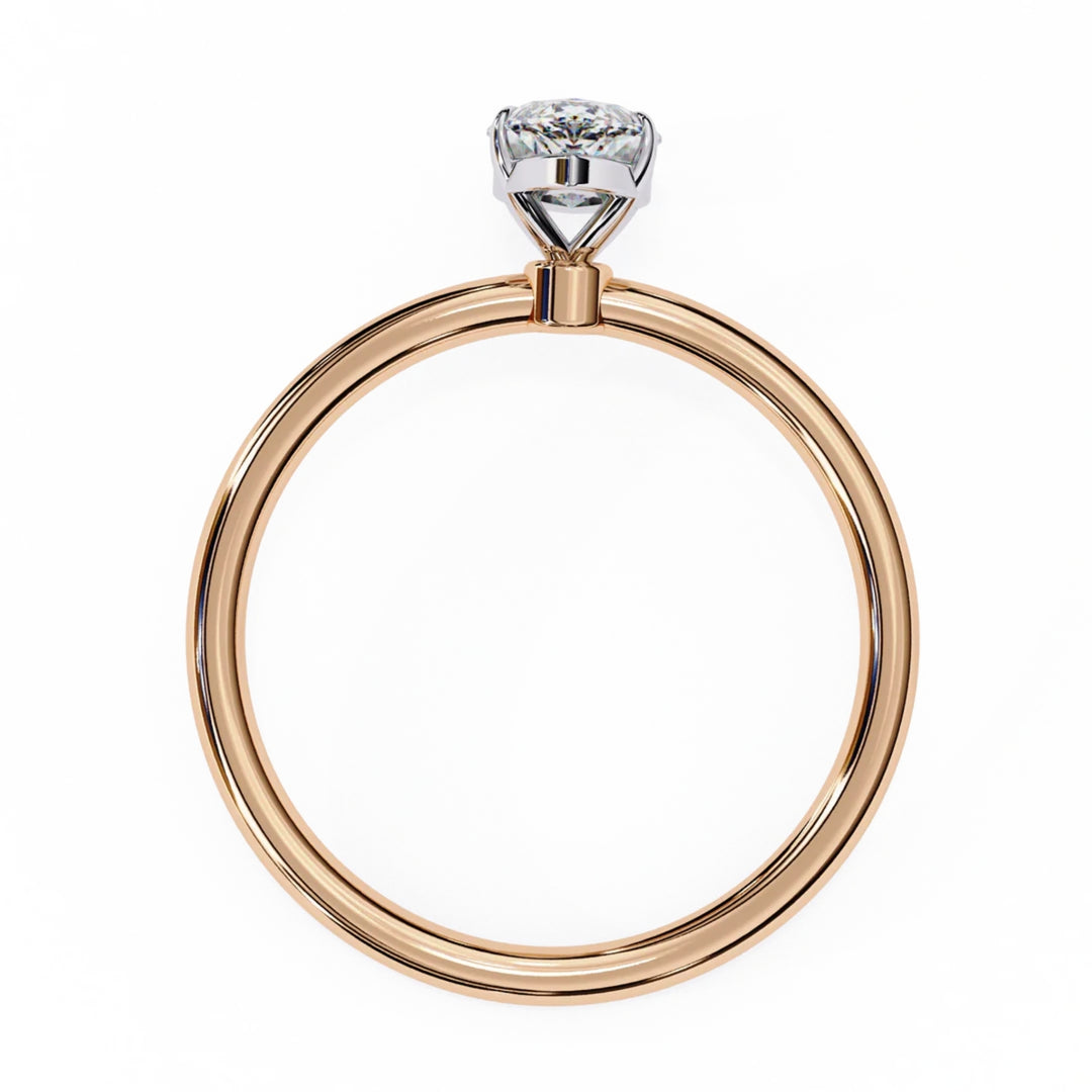 1 Carat Marquise Cut Moissanite Engagement Ring in Rose Gold