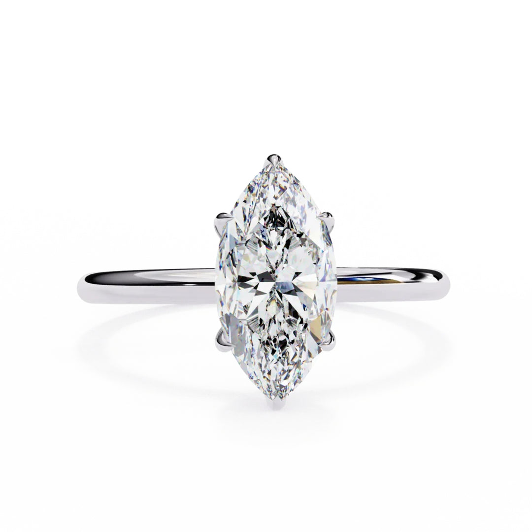 1 Carat Marquise Cut Moissanite Engagement Ring in Rose Gold