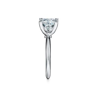 1 Carat Princess Cut Solitaire v Prong Moissanite Ring in White Gold