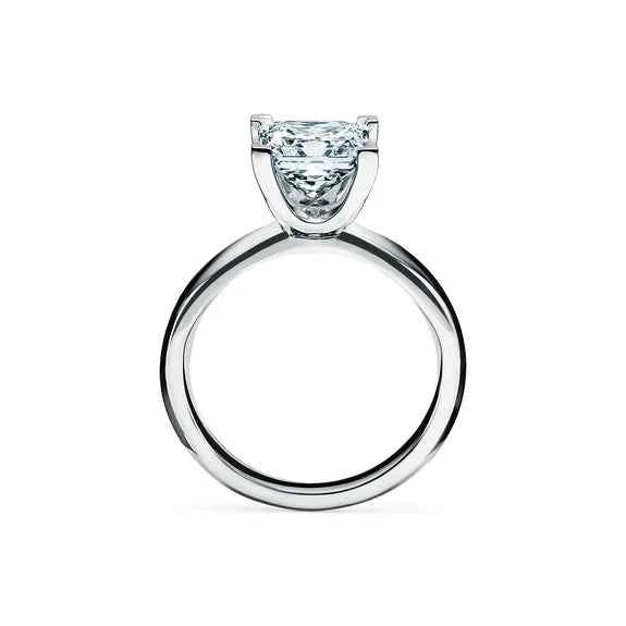 1 Carat Princess Cut Solitaire v Prong Moissanite Ring in White Gold