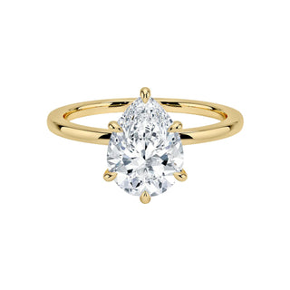 1.5 Carat Pear Cut Moissanite Solitaire Ring in White Gold