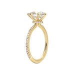 Load image into Gallery viewer, 1.60 Carat Pear Cut Hidden Halo Moissanite Ring In White Gold With Accent
