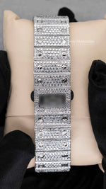 Load image into Gallery viewer, Back Side of Purple Dial Moissanite Watch | 41 MM
