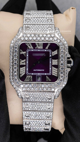 Purple Dial Moissanite Watch | 41 MM