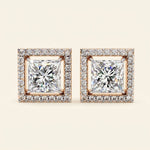 Load image into Gallery viewer, Halo Square Stud Earrings
