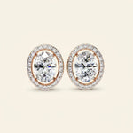 Load image into Gallery viewer, Oval Halo Stud Earrings
