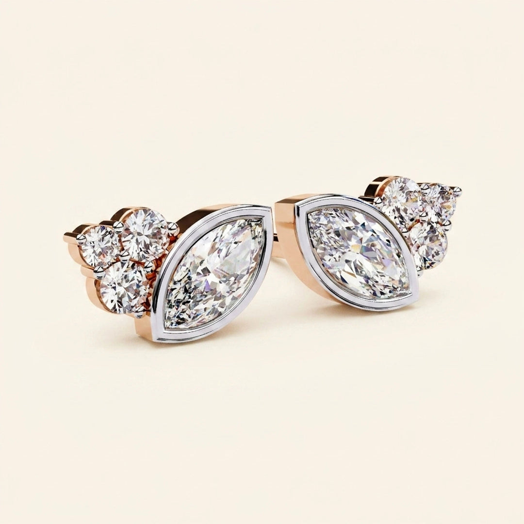 Earrings Studs Marquise Design