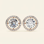 Load image into Gallery viewer, Halo Set Stud Earrings In With Gold Option
