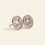 Load image into Gallery viewer, Oval Halo Stud Earrings
