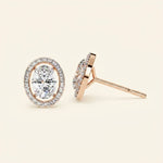 Load image into Gallery viewer, Oval Halo Stud Earrings
