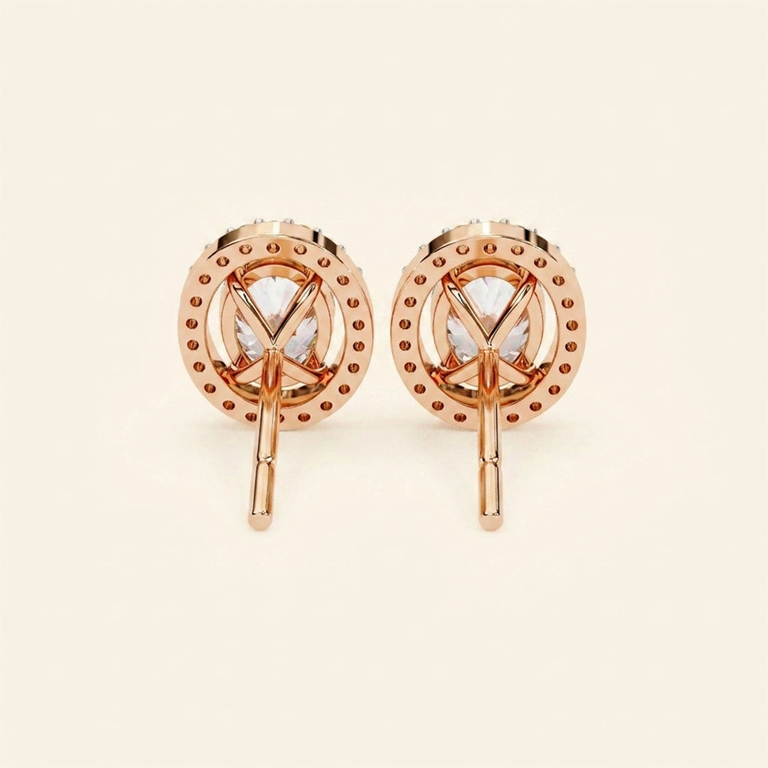 Oval Halo Stud Earrings