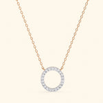 Load image into Gallery viewer, Front View Of Prong Set Circle Necklace
