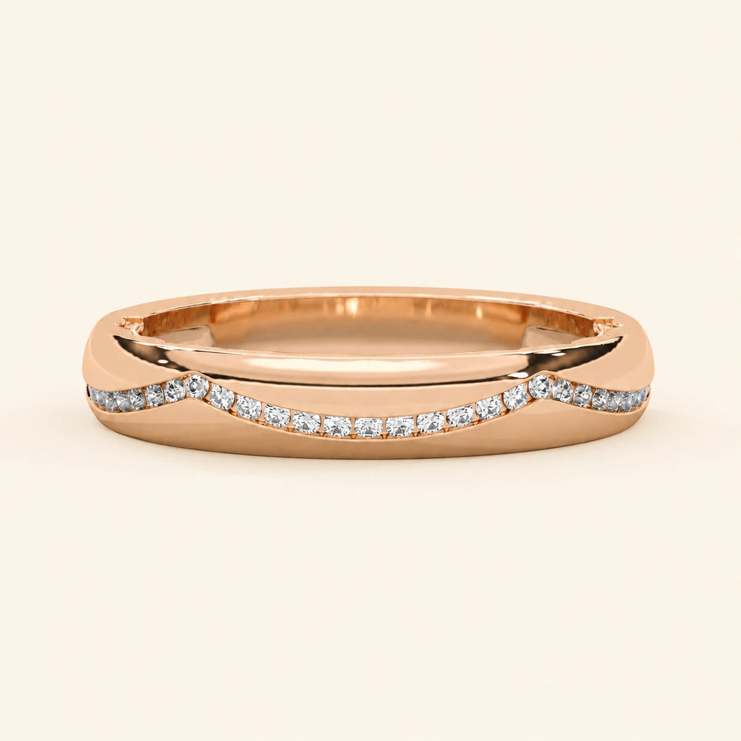 Front View Of Curved Wedding Band