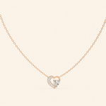 Load image into Gallery viewer, Front View Of Heart Cut Necklace In Pave Prong Setting

