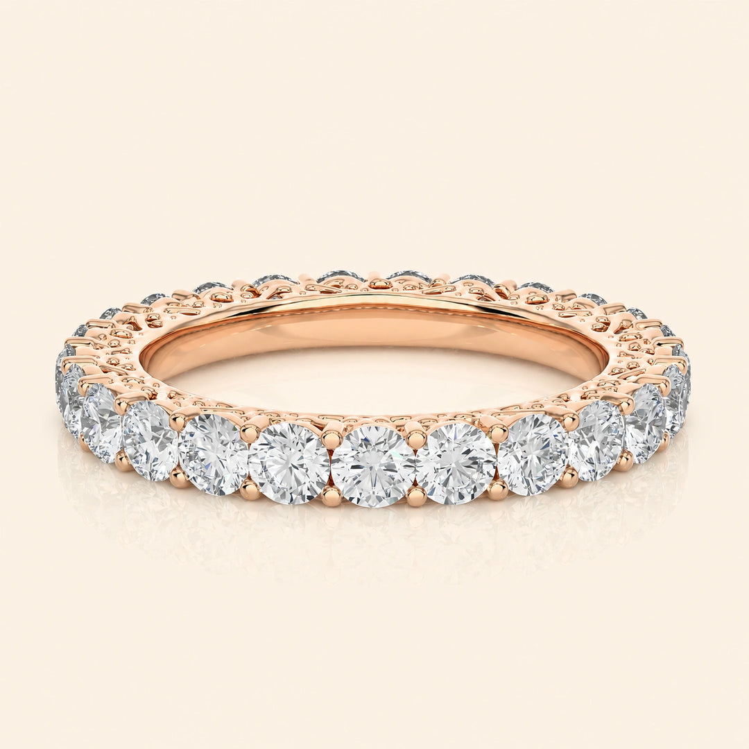Front View Of Filigree Eternity Band