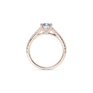 3 Carat Radiant Cut Moissanite Engagement Ring in Rose Gold