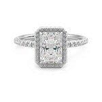 Load image into Gallery viewer, Radiant Cut Moissanite Halo Engagement Ring in White Gold
