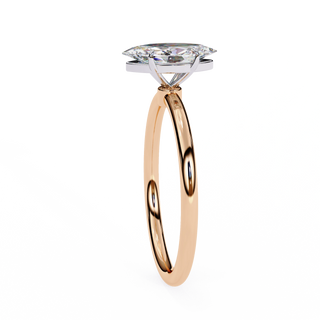 1 Carat Marquise Moissanite Ring in Rose Gold