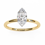Load image into Gallery viewer, 1 Carat Marquise Moissanite Ring in Yellow Gold
