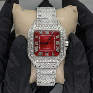 Red Dial Moissanite Watch 41 MM