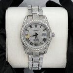 Load image into Gallery viewer, Roman Dial Date Just Moissanite Watch for Men | 41 MM

