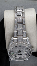 Load image into Gallery viewer, Close View Of Roman Dial Date Just Moissanite Watch for Men  41 MM
