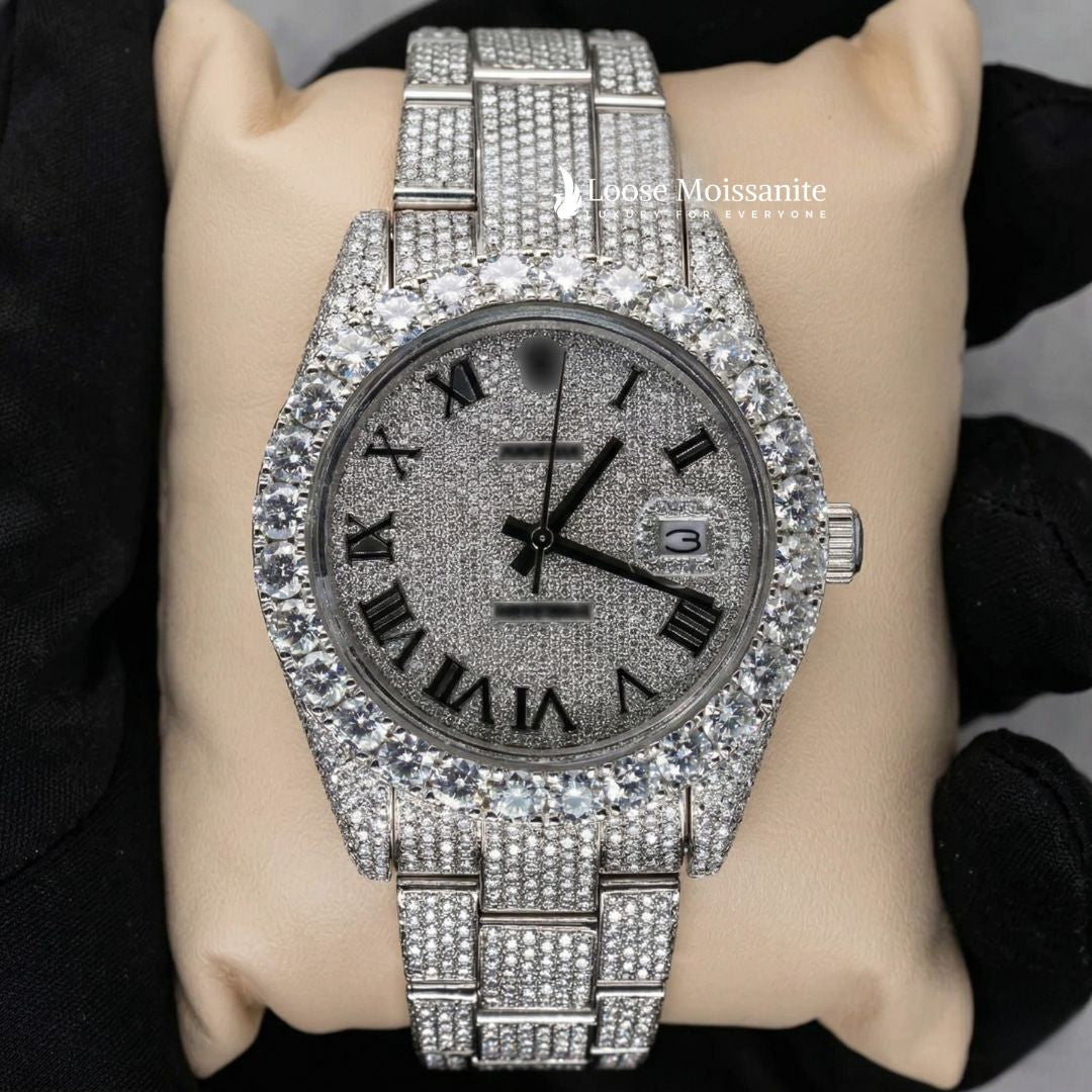 Roman Dial Moissanite Presidential Watch For Men | 41 MM