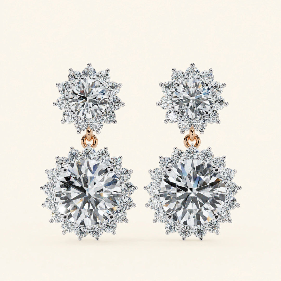Floral Cluster Drop Earrings