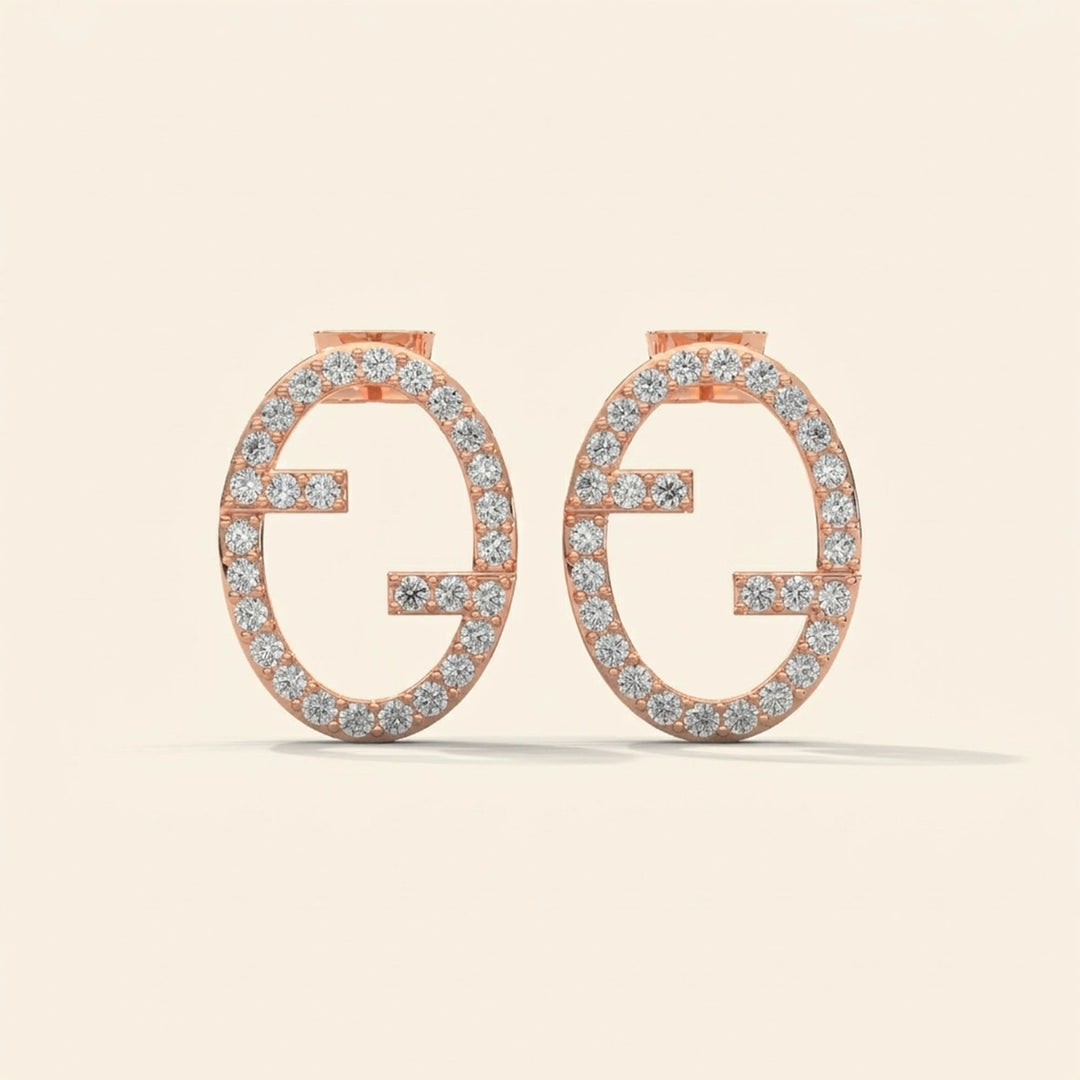 Monogram Stud Earrings