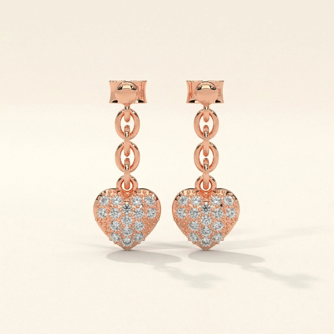 Heart Chain Drop Earrings