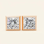 Load image into Gallery viewer, Boucles d'oreilles carrées clous avec sertissage plat
